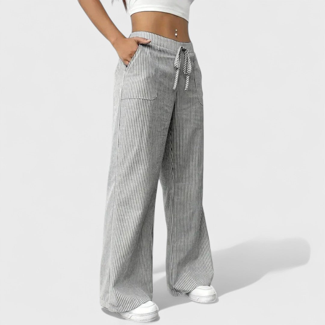 Dominique - Wygodne Szerokie Spodnie