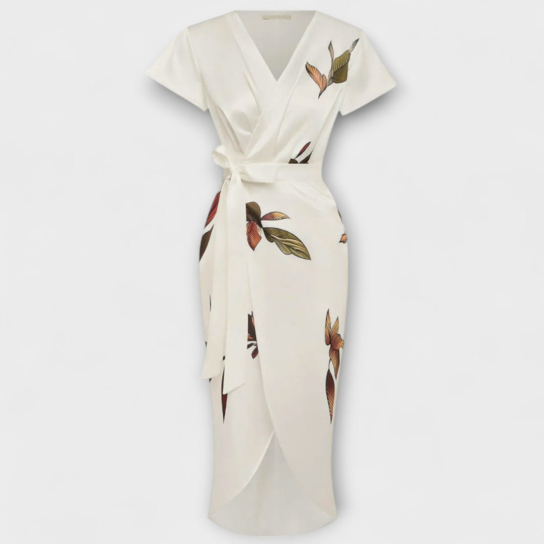 Sukienka satynowa na zapięcie