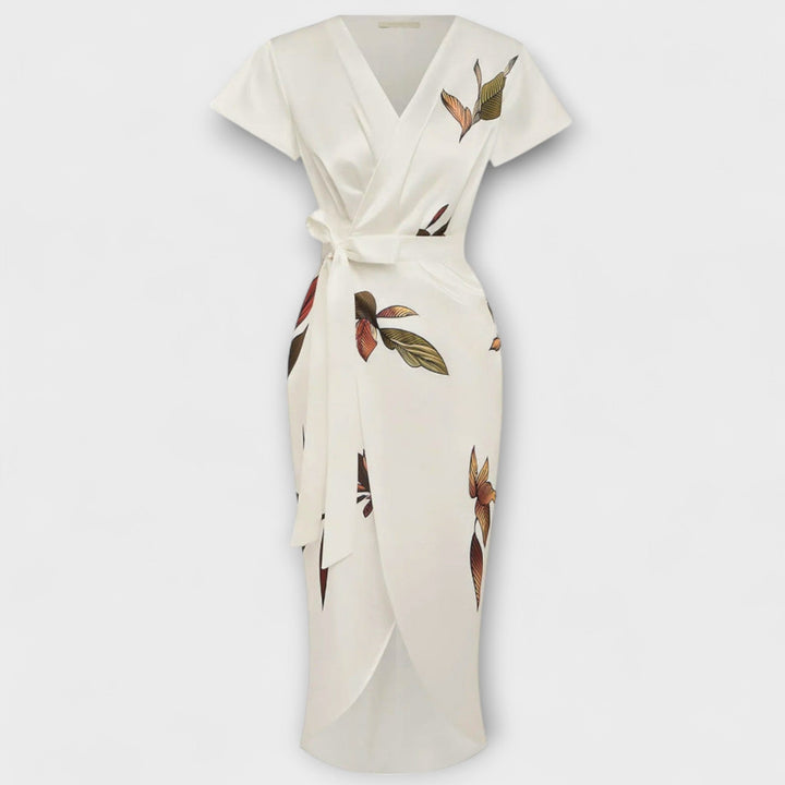 Sukienka satynowa na zapięcie