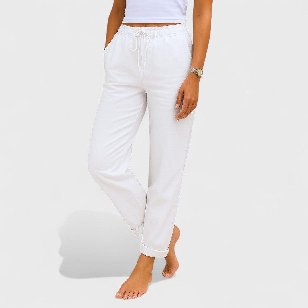 Klára - lniane Spodnie Stretch