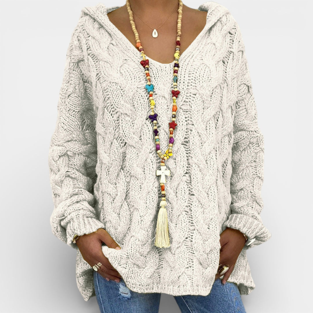 Mila – Dzianinowy sweter z warkoczowym splotem