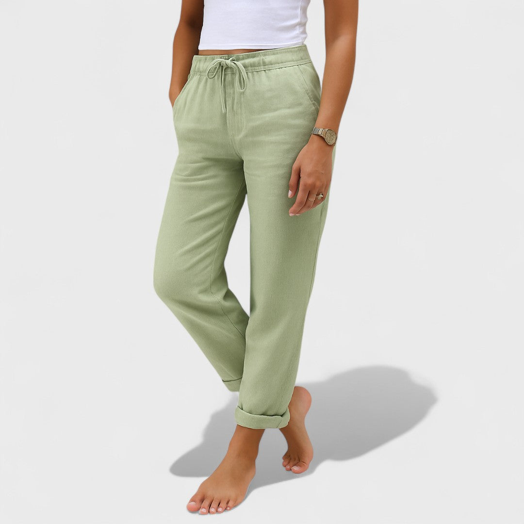 Klára - lniane Spodnie Stretch