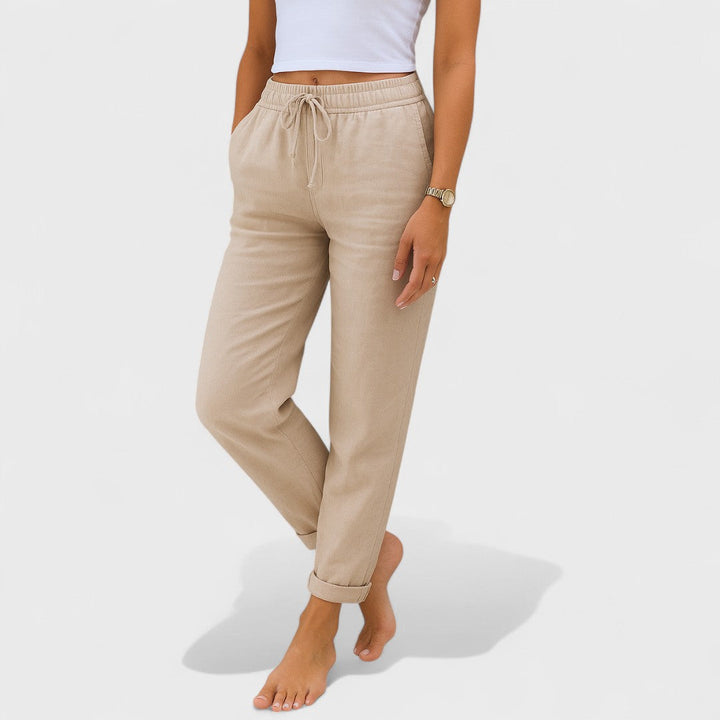 Klára - lniane Spodnie Stretch