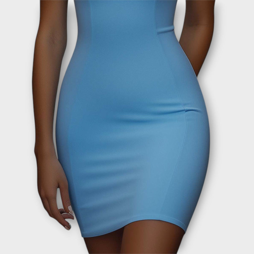Maja - Niebieskie elastyczne bodycon mini sukienki