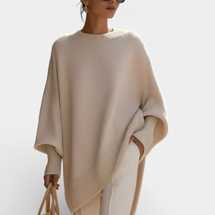 Halina – Kobiecy sweter oversize z okrągłym dekoltem