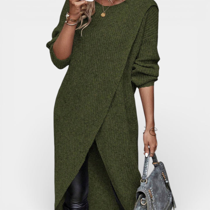 Matylda – Długi sweter nakładany z dzianiny