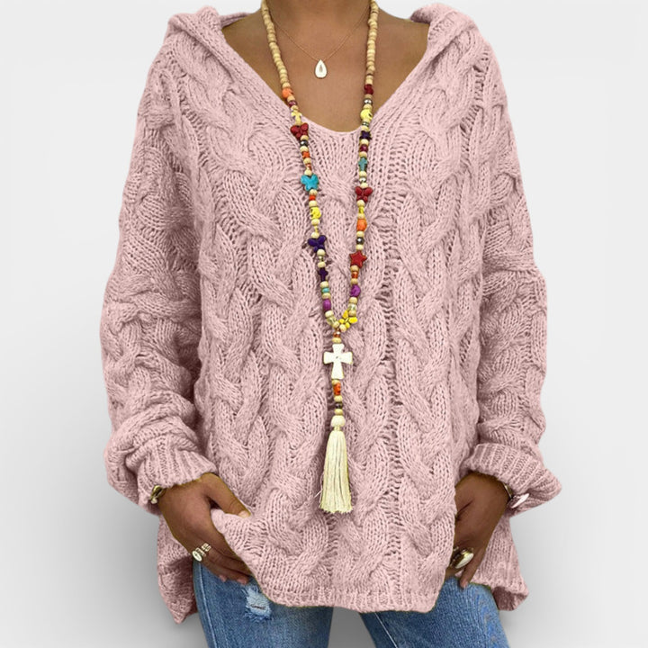 Mila – Dzianinowy sweter z warkoczowym splotem