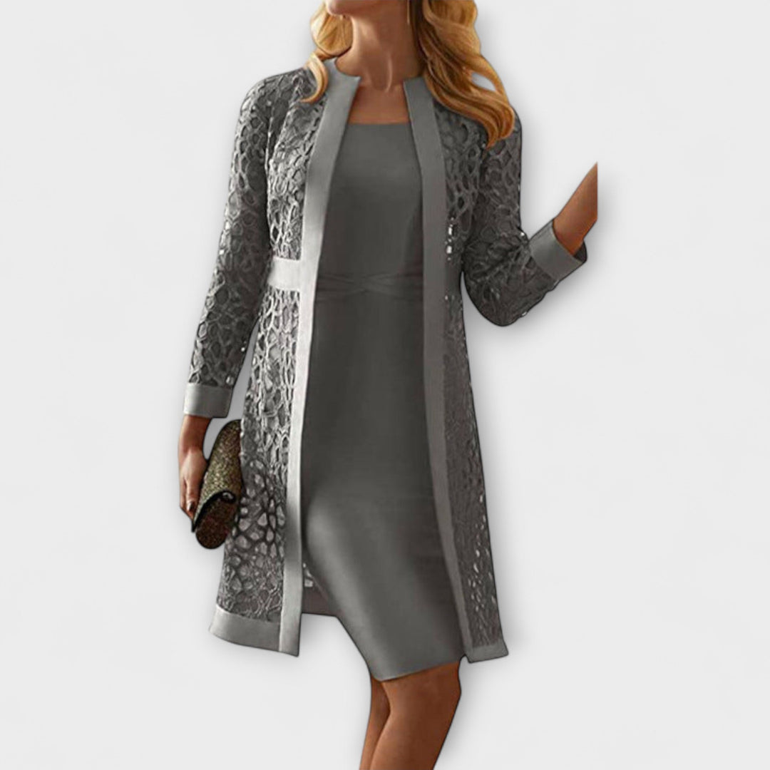 Runa - Elegancka dwuczęściowa koronkowa sukienka