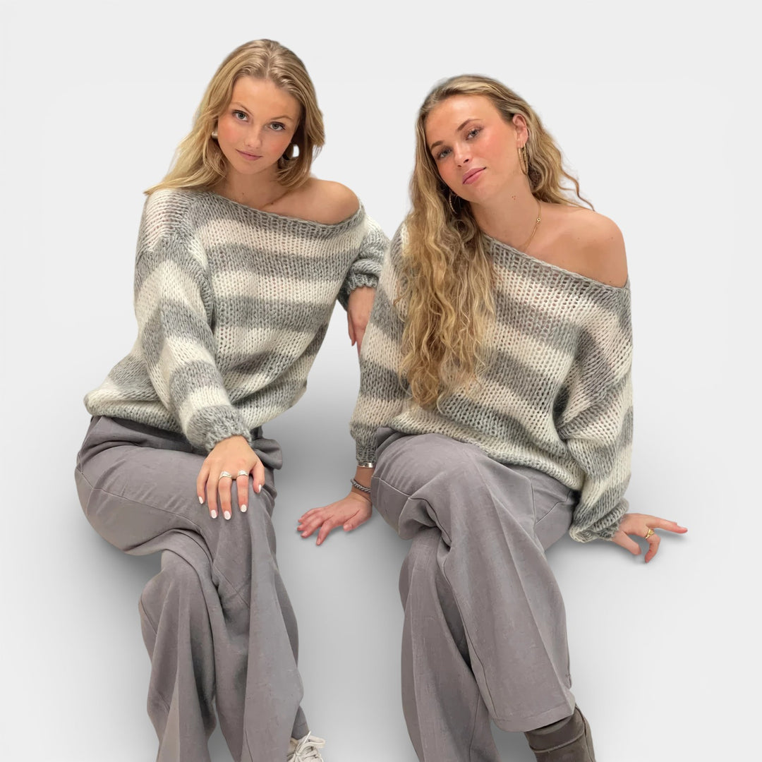 Klementyna – Pasiasty sweter o luźnym kroju