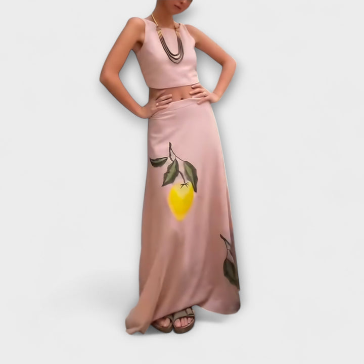 Cosima - Midi spódnica z nadrukiem Amalfi