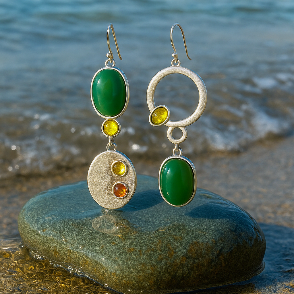 Sabrina | Srebrne kroplowe kolczyki