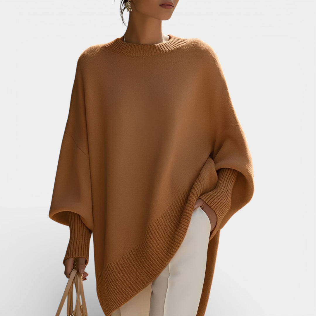 Halina – Kobiecy sweter oversize z okrągłym dekoltem