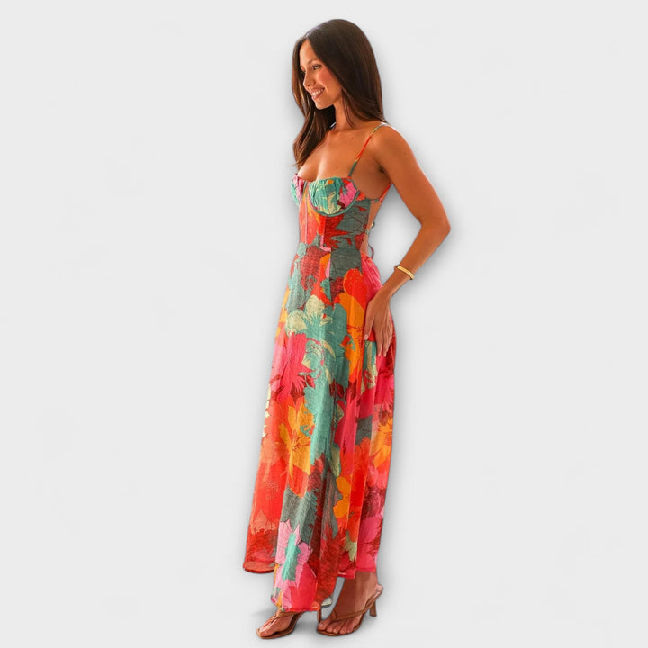 Audrey - Sukienka w kwiatowy wzór dla kobiet - Stylowa i atrakcyjna