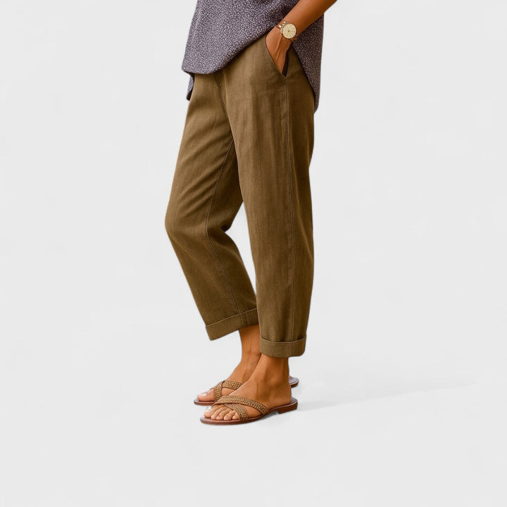 Otýlie - Letnie Spodnie z Lnu i Bawełny