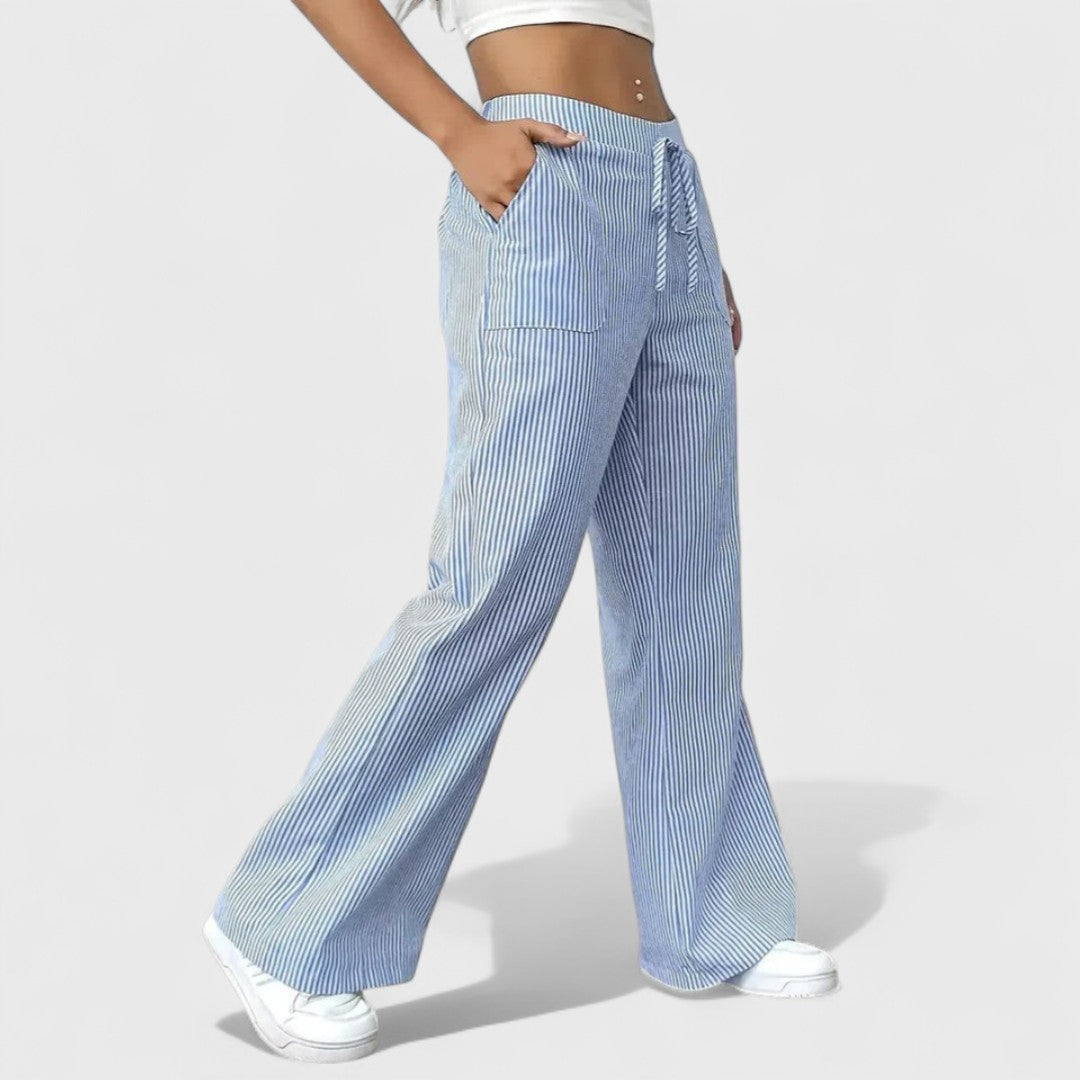 Dominique - Wygodne Szerokie Spodnie