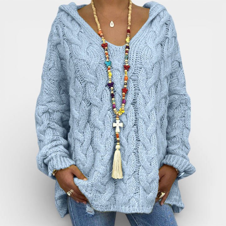 Mila – Dzianinowy sweter z warkoczowym splotem