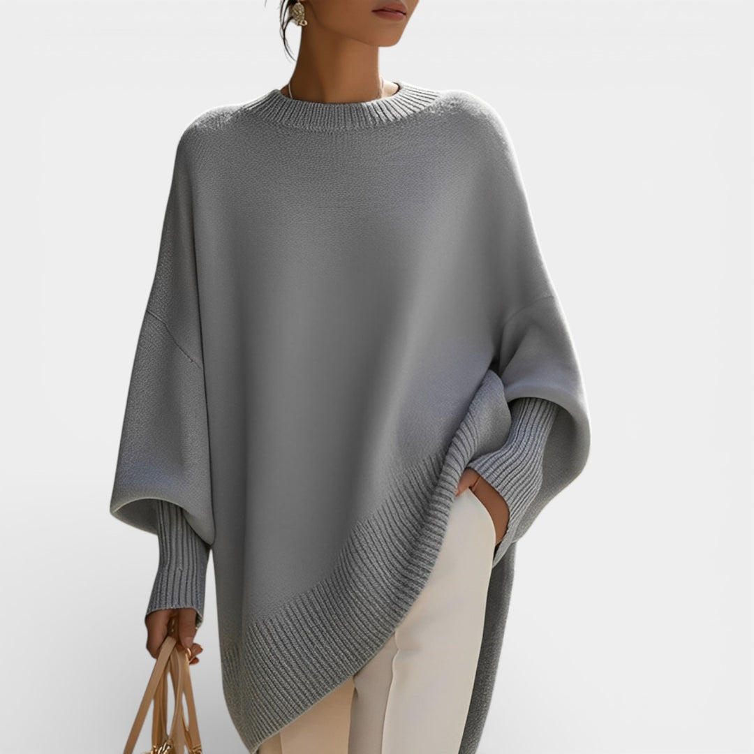 Halina – Kobiecy sweter oversize z okrągłym dekoltem