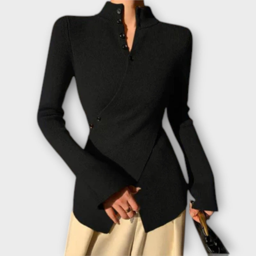 Mireko – Sweter z cienkiej dzianiny z guzikami