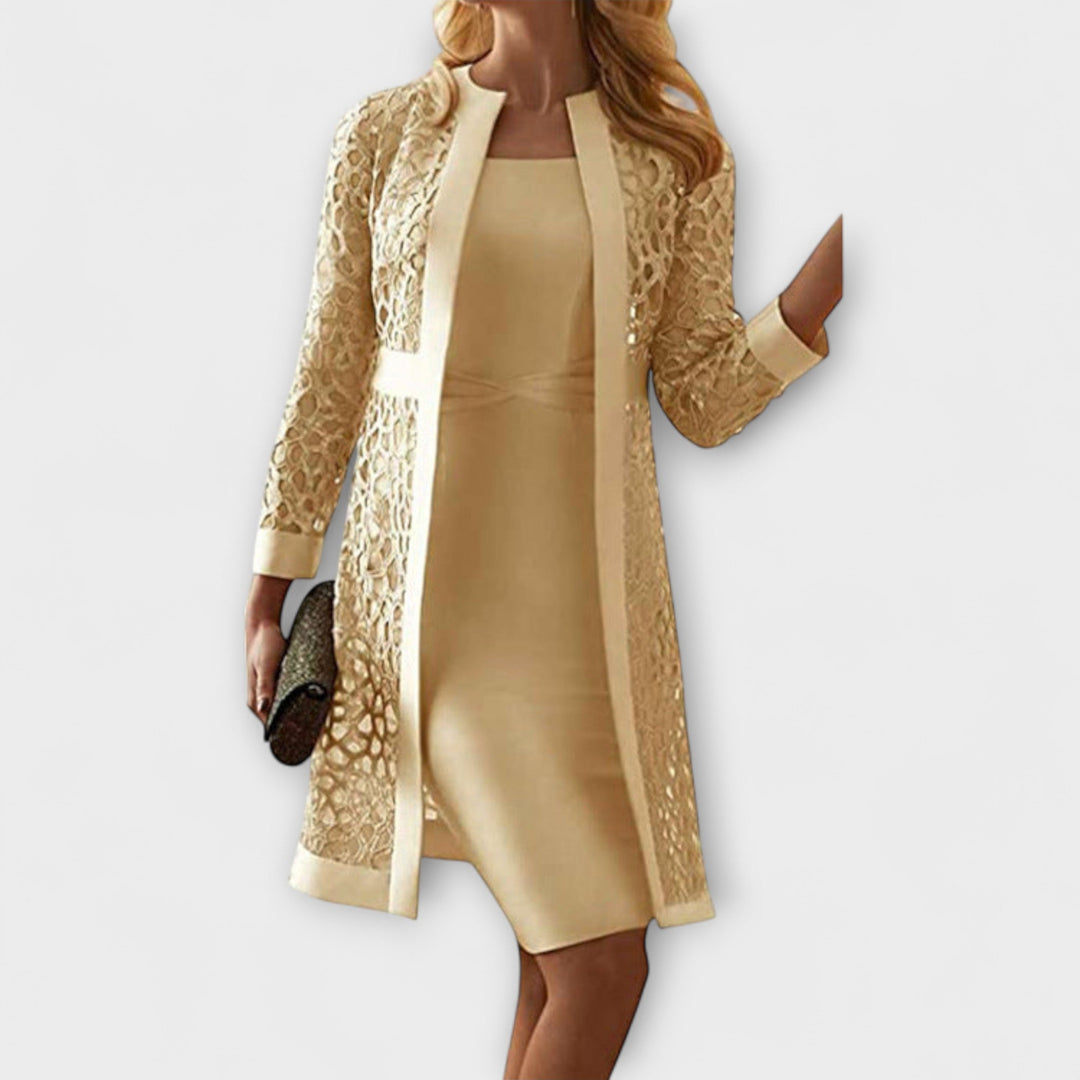 Runa - Elegancka dwuczęściowa koronkowa sukienka