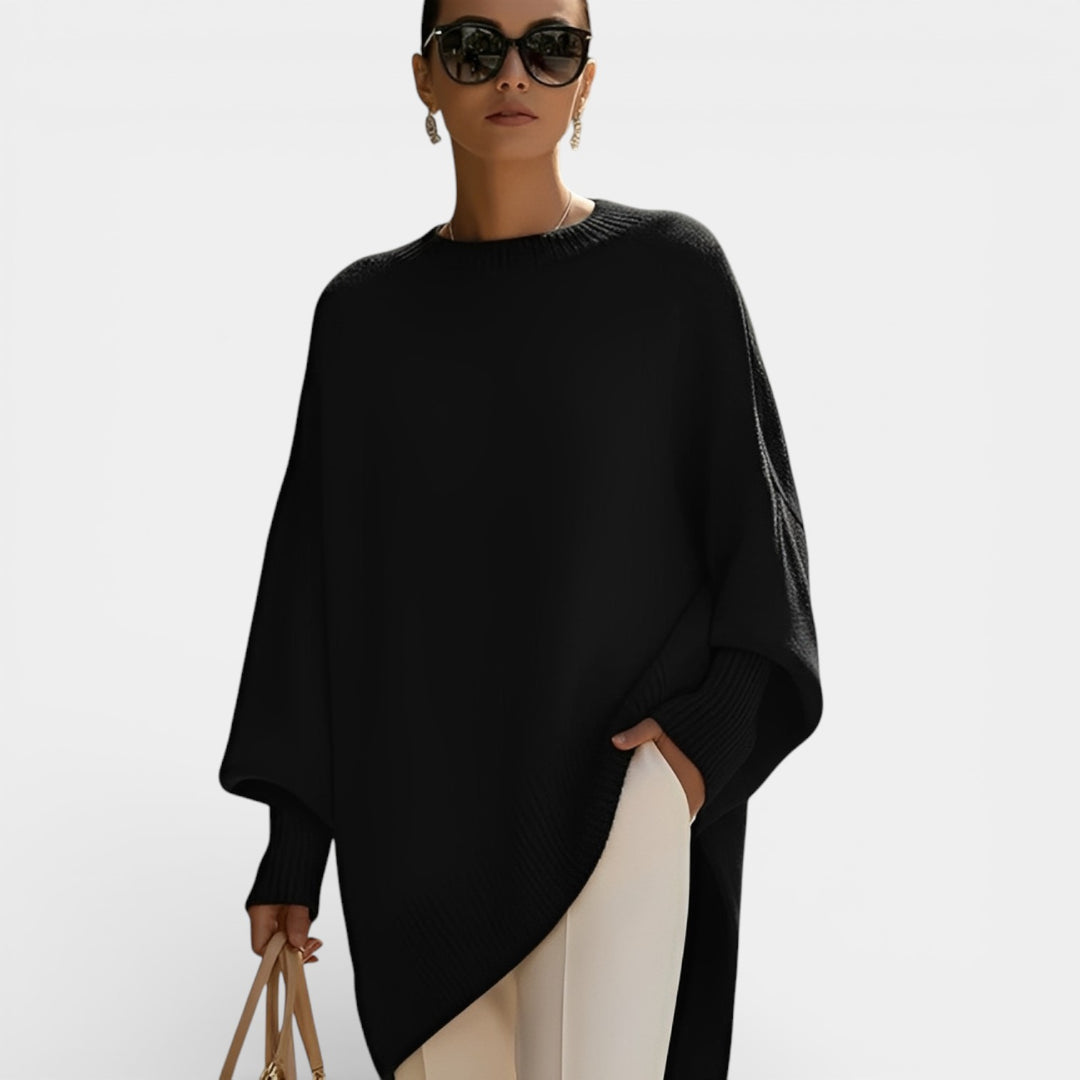 Halina – Kobiecy sweter oversize z okrągłym dekoltem