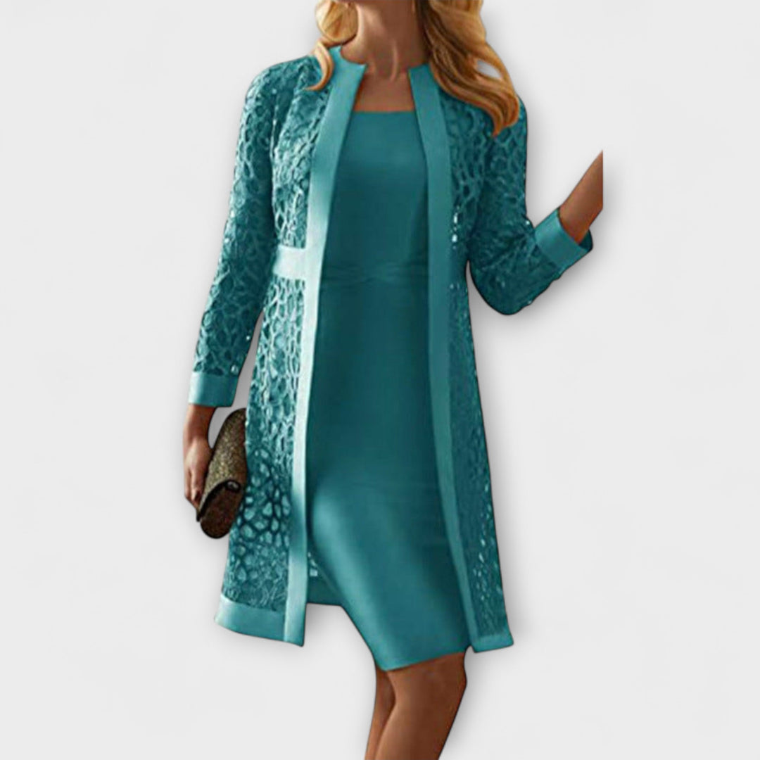 Runa - Elegancka dwuczęściowa koronkowa sukienka