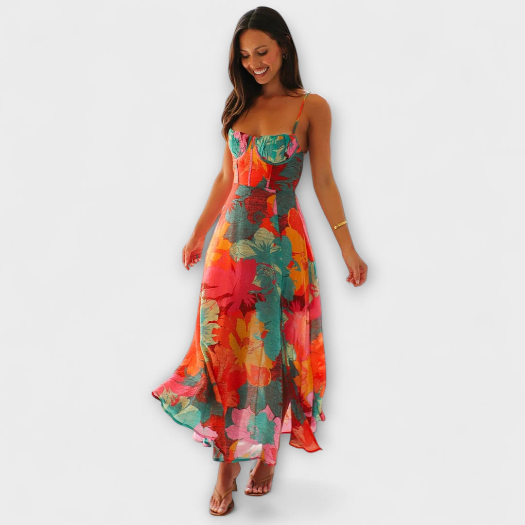 Audrey - Sukienka w kwiatowy wzór dla kobiet - Stylowa i atrakcyjna