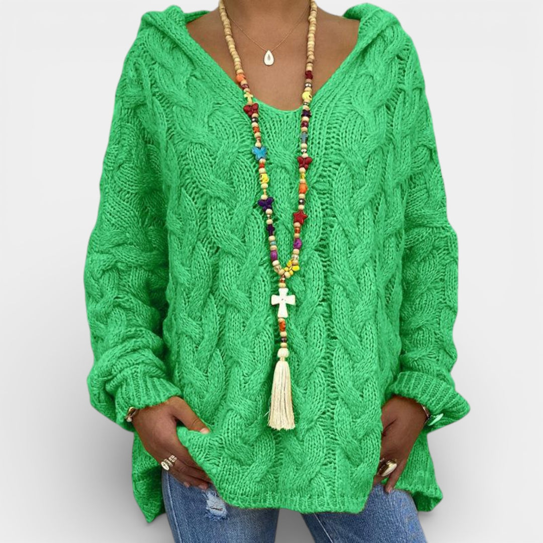 Mila – Dzianinowy sweter z warkoczowym splotem