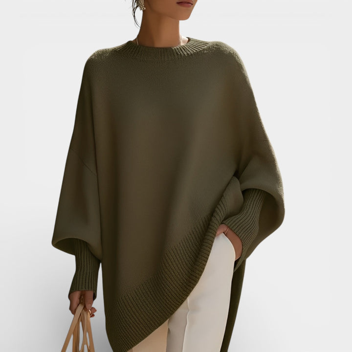 Halina – Kobiecy sweter oversize z okrągłym dekoltem