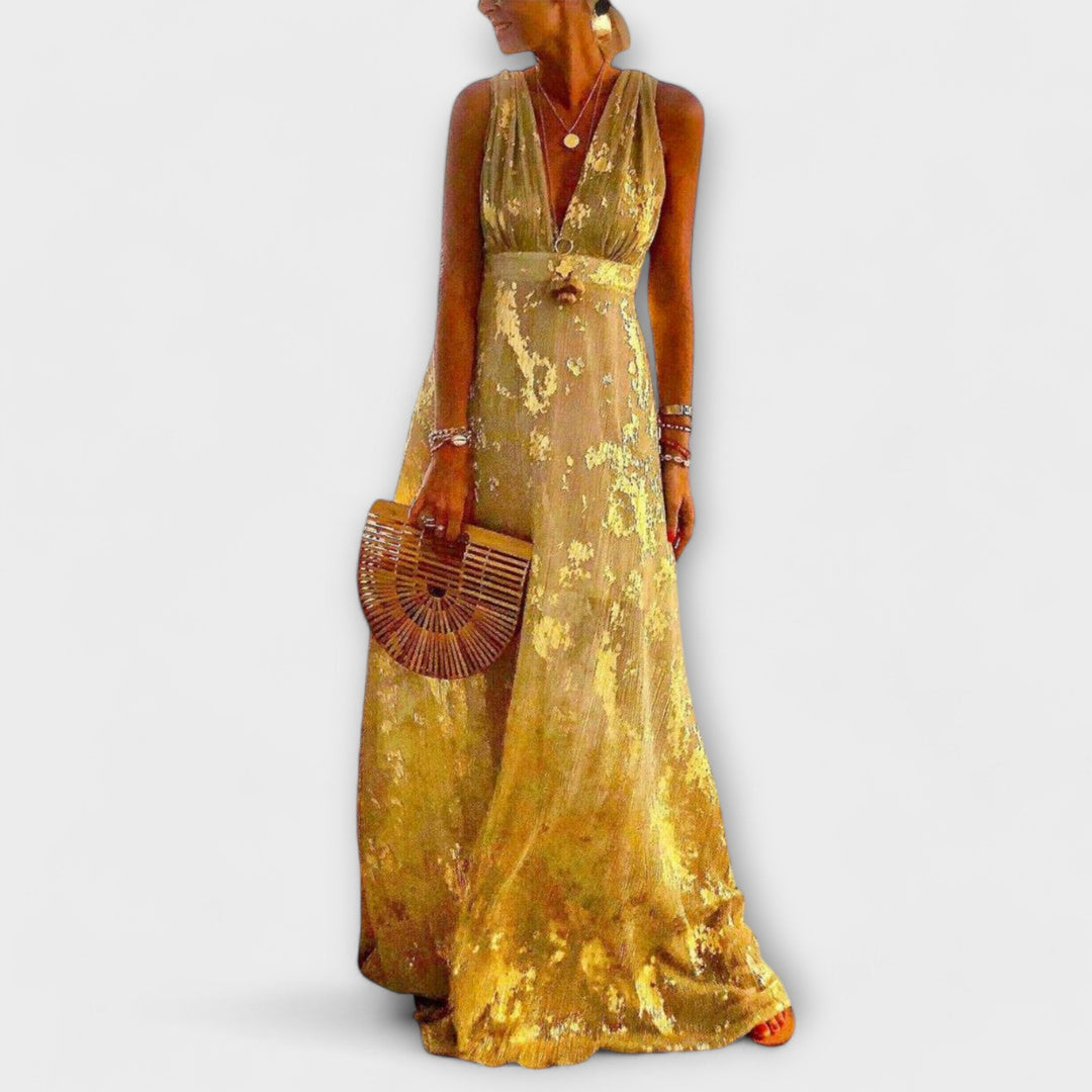 Sukienka z dekoltem w kształcie litery V i detalicznymi cekinami