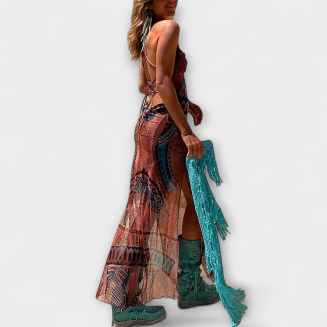 Opłatek - Unikalna Midi Sukienka z Kołnierzykiem