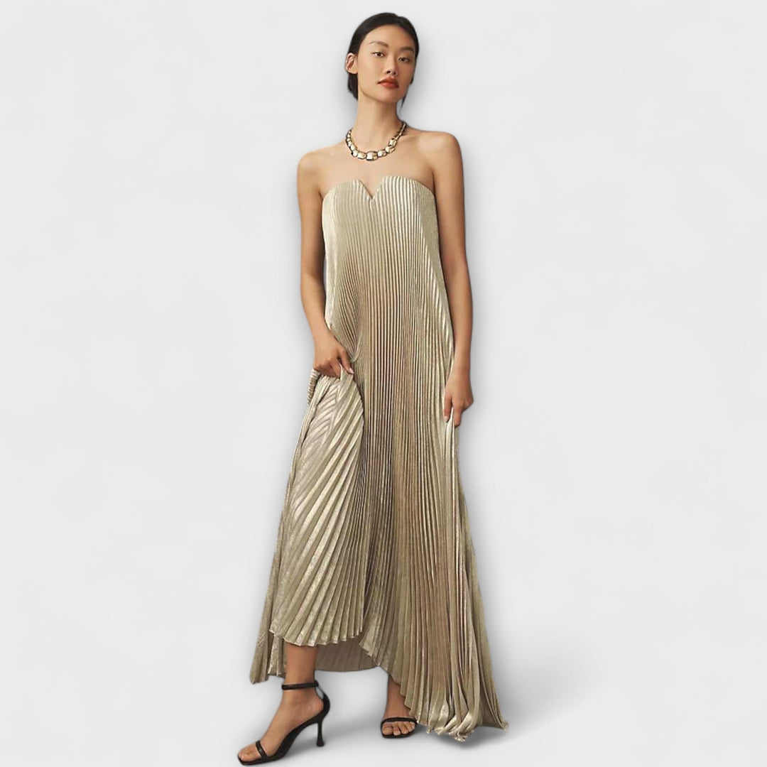 Michelle - Maxi sukienka Sweetheart w pomarańczowe kwiaty