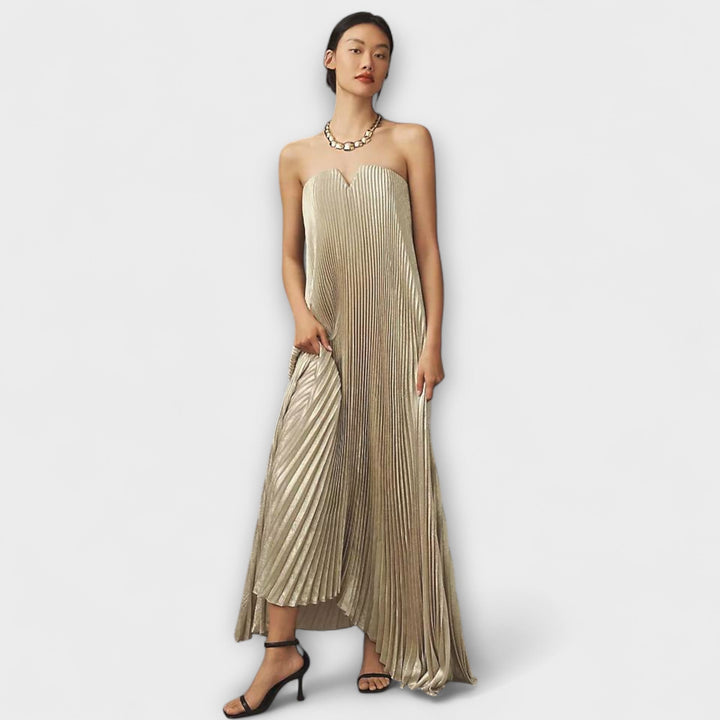 Michelle - Maxi sukienka Sweetheart w pomarańczowe kwiaty