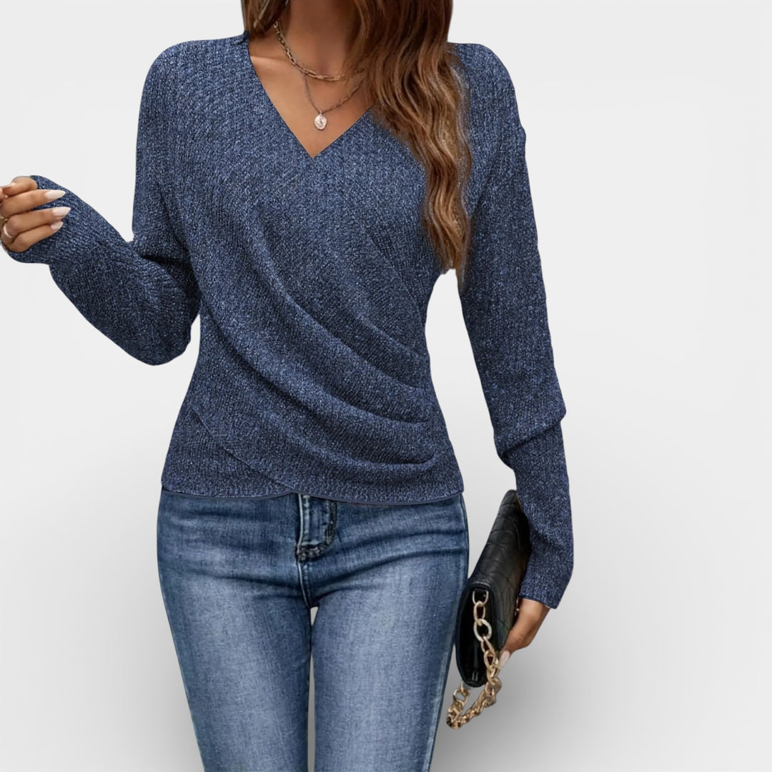 Aniela– Sweter kopertowy z dekoltem V