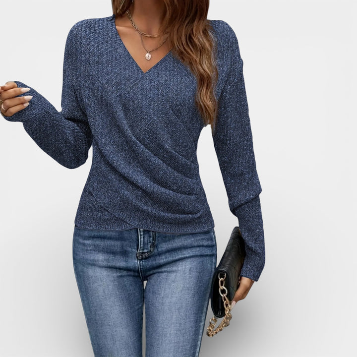 Aniela– Sweter kopertowy z dekoltem V