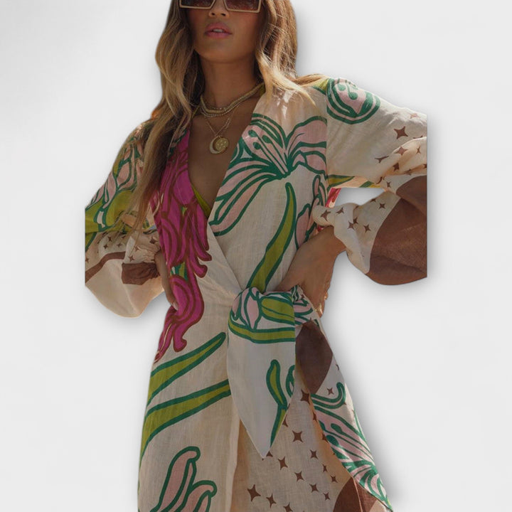 Tracey - Maxi sukienka z wiązaniem