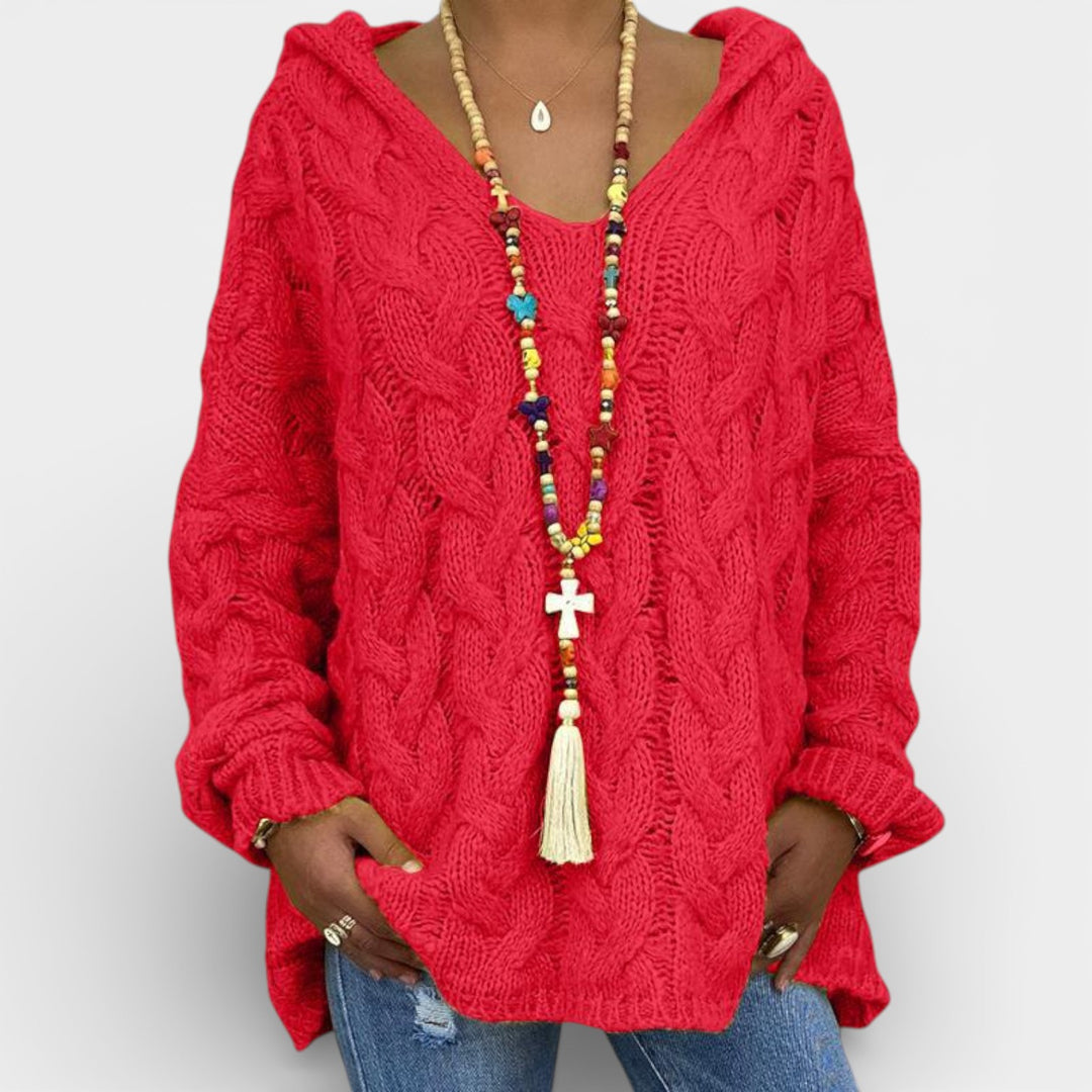 Mila – Dzianinowy sweter z warkoczowym splotem