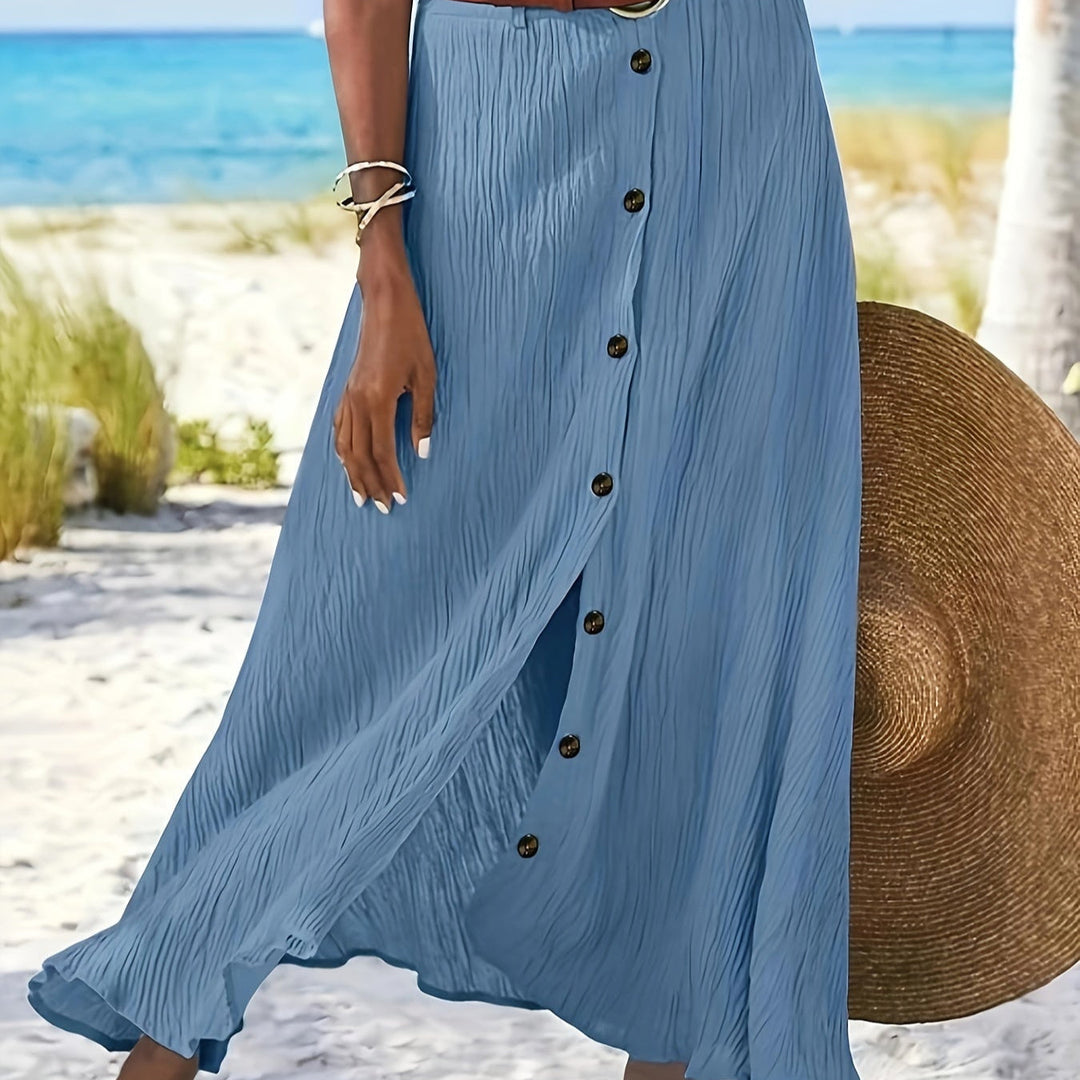 Klára - Półprzezroczysta midi spódnica z rozcięciem