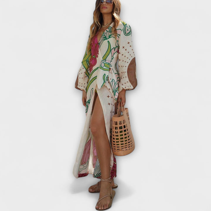 Tracey - Maxi sukienka z wiązaniem