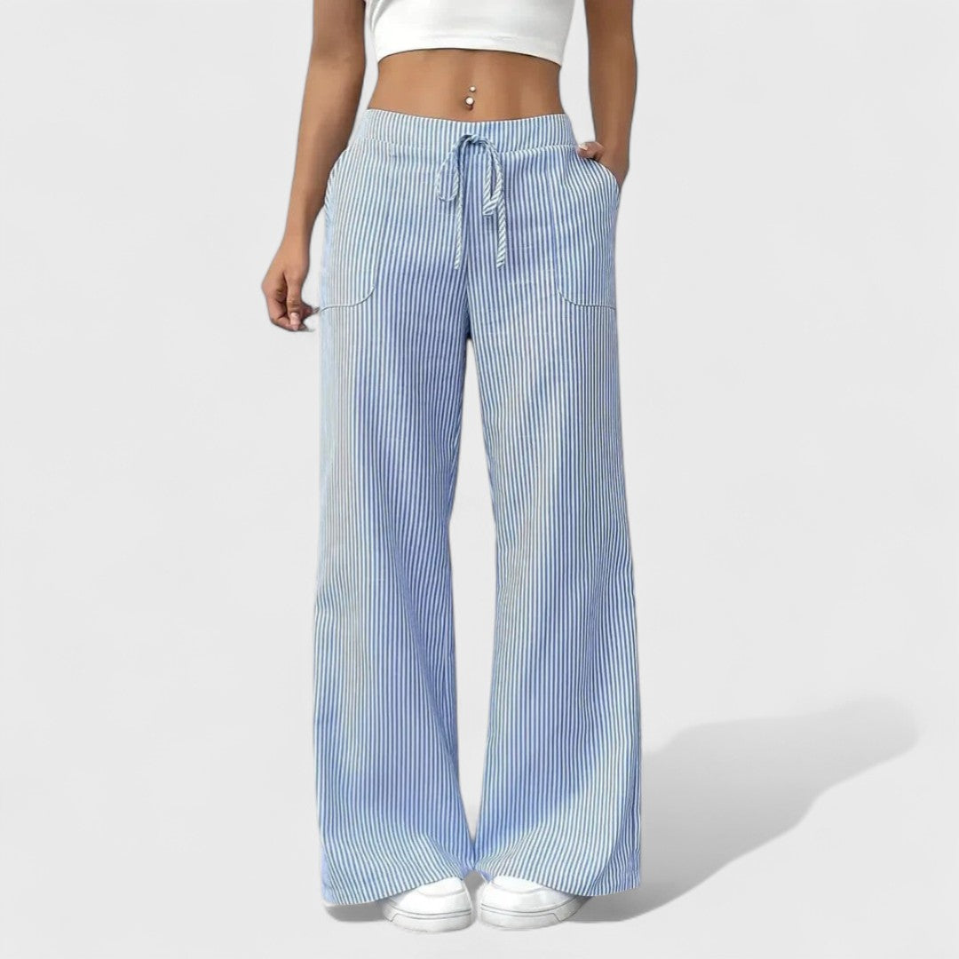 Dominique - Wygodne Szerokie Spodnie