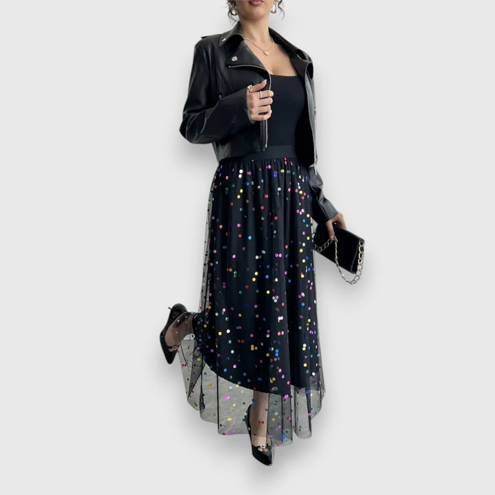 Leonie – Kolorowa spódnica w kropki