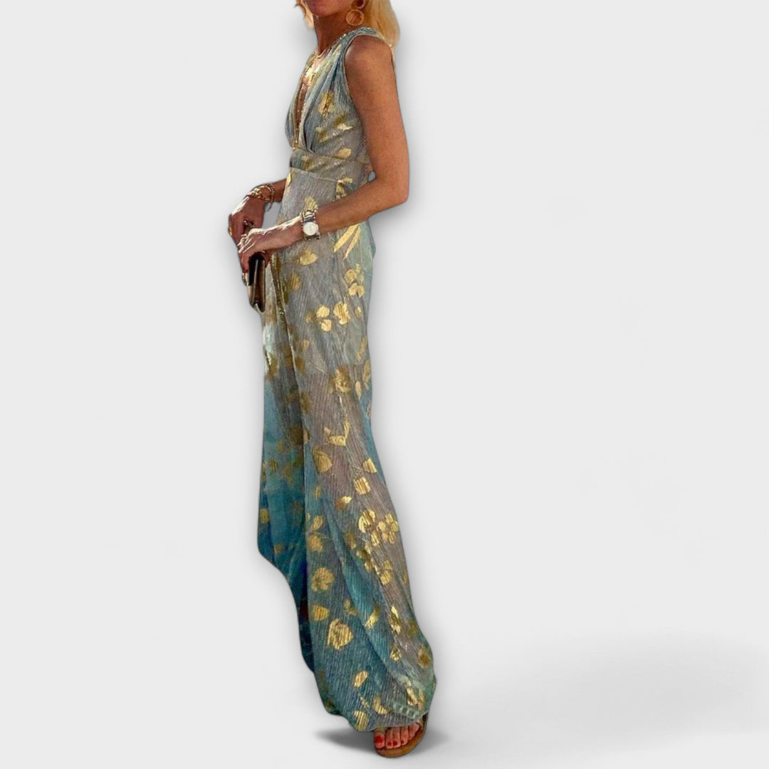 Sukienka z dekoltem w kształcie litery V i detalicznymi cekinami