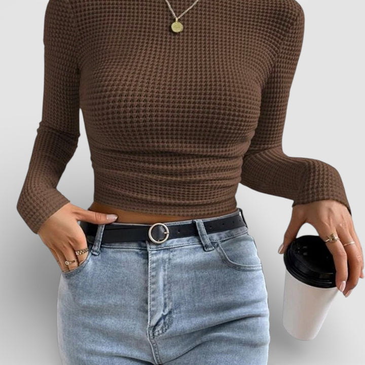 Liwia – Slim pulower z wafelowym splotem