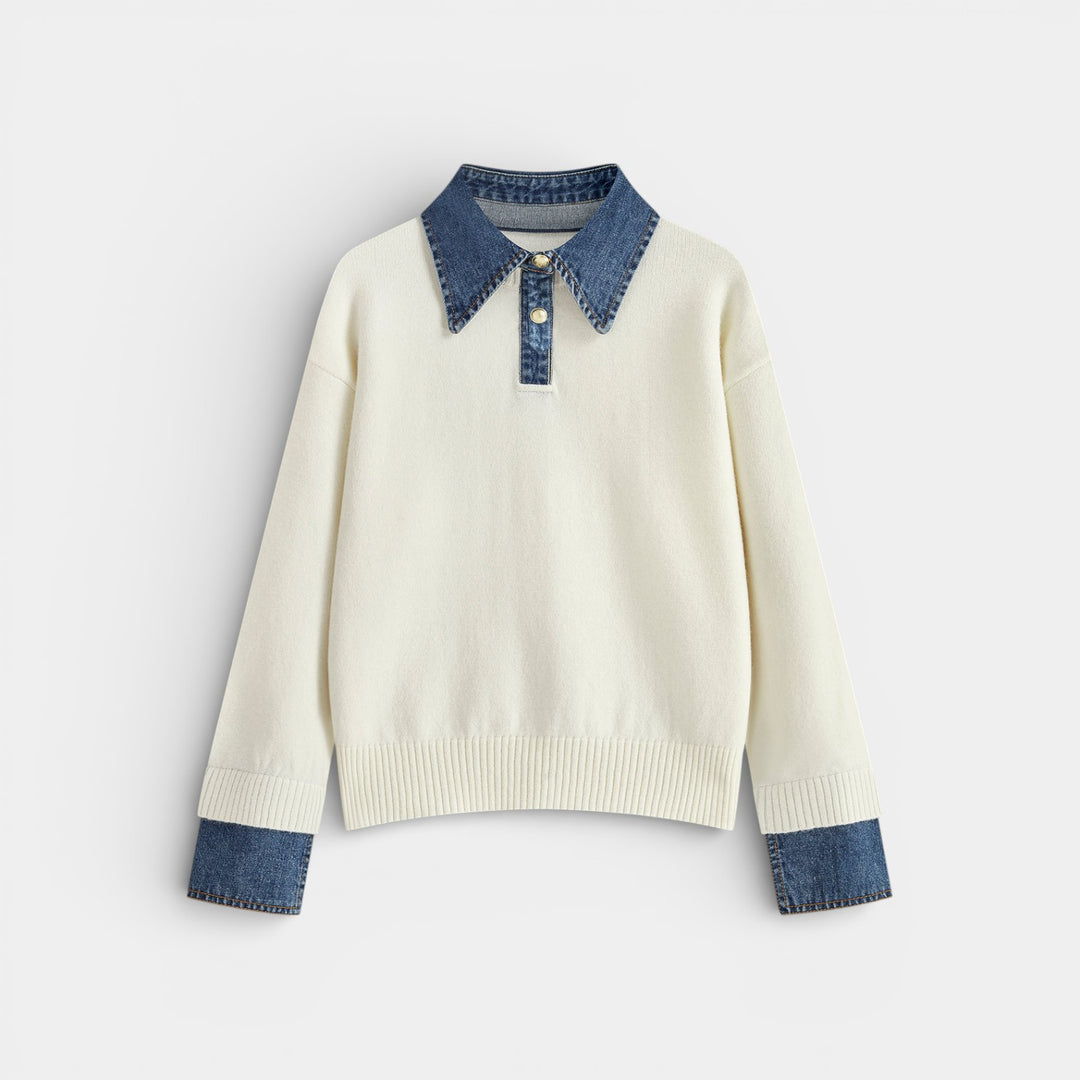 Kalina - Stylowy sweter 2-w-1 z odwróconym panelem