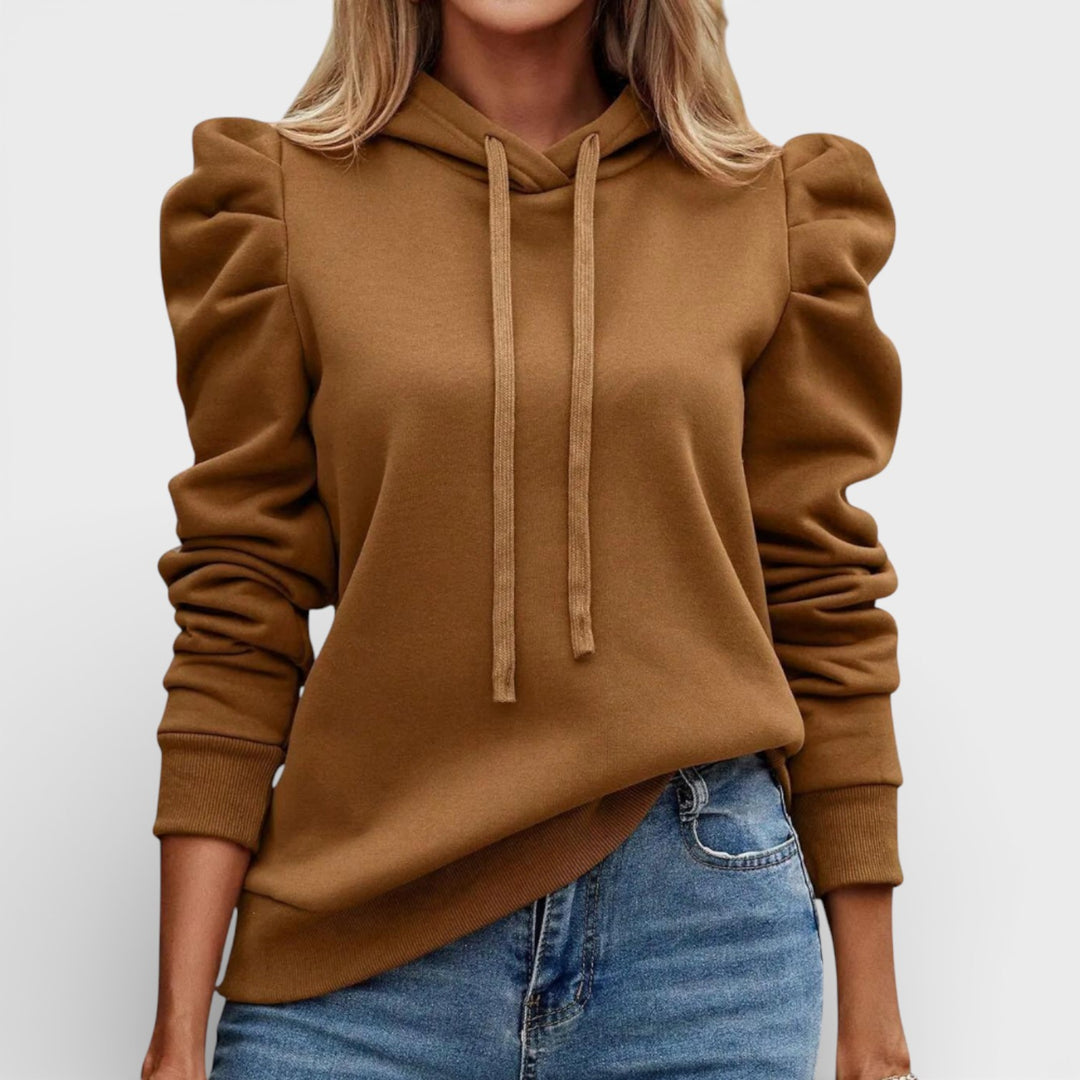 Hania – Bluza z kapturem i marszczonymi rękawami