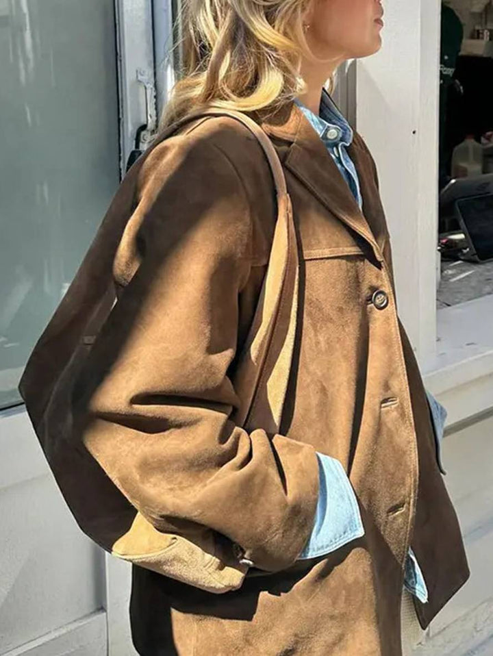 FIORA - Kurtka Blazer z Zamszu