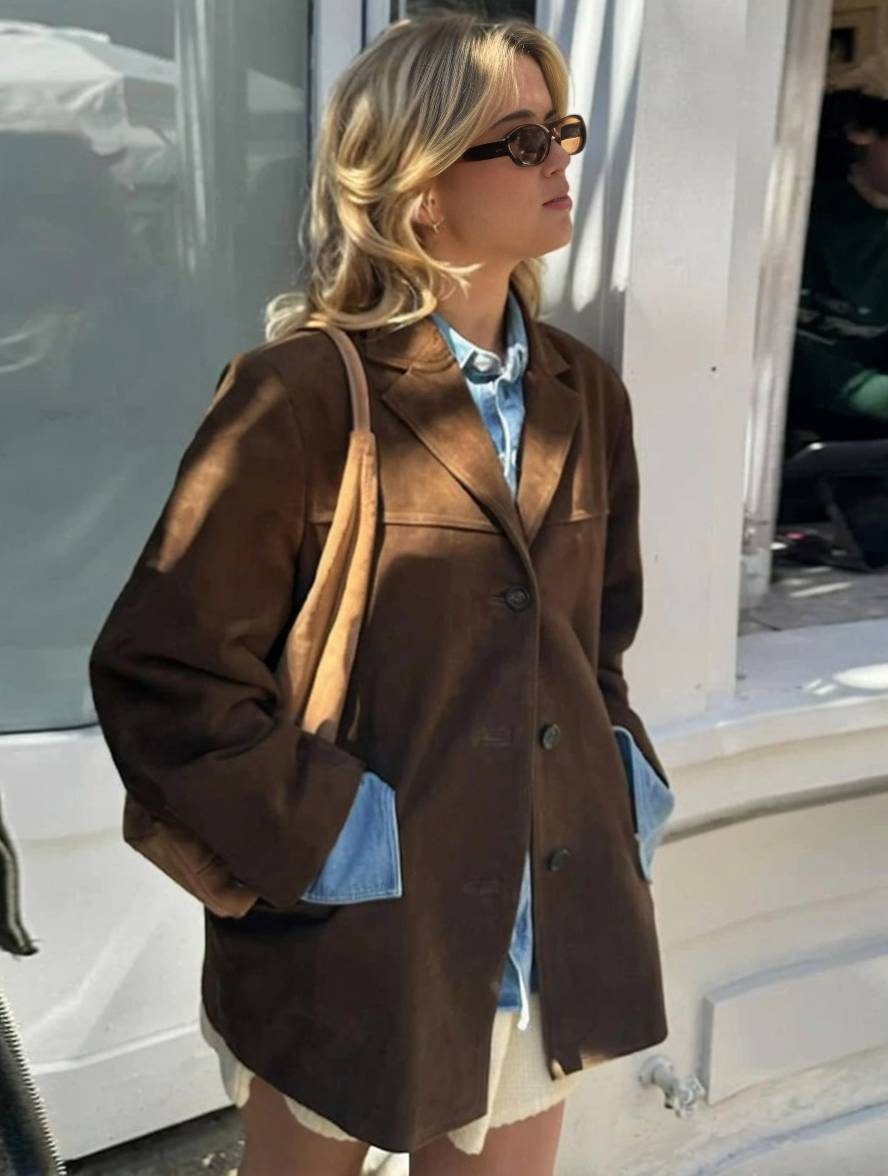 FIORA - Kurtka Blazer z Zamszu