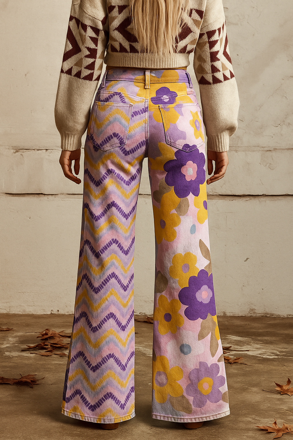 Karolína - Kwiatowe boho spodnie