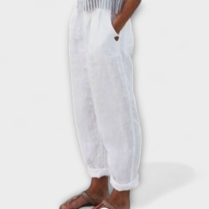 Clara - Spodnie z miękkim pasem i bocznymi kieszeniami