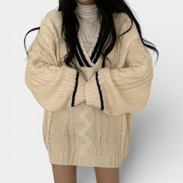 Liwia – Oversize sweter z dekoltem V