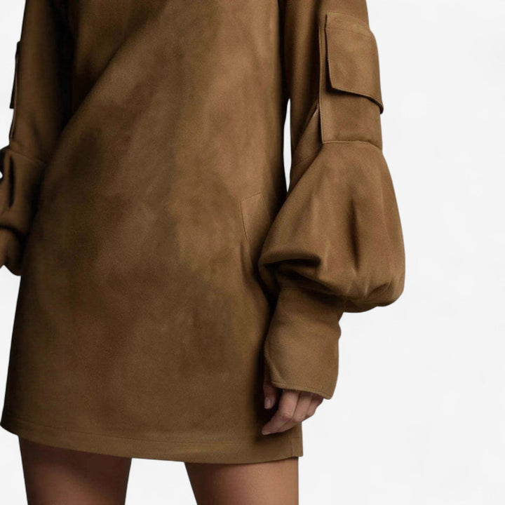 Tania™ Mini Sukienka z Wysokim Kołnierzem